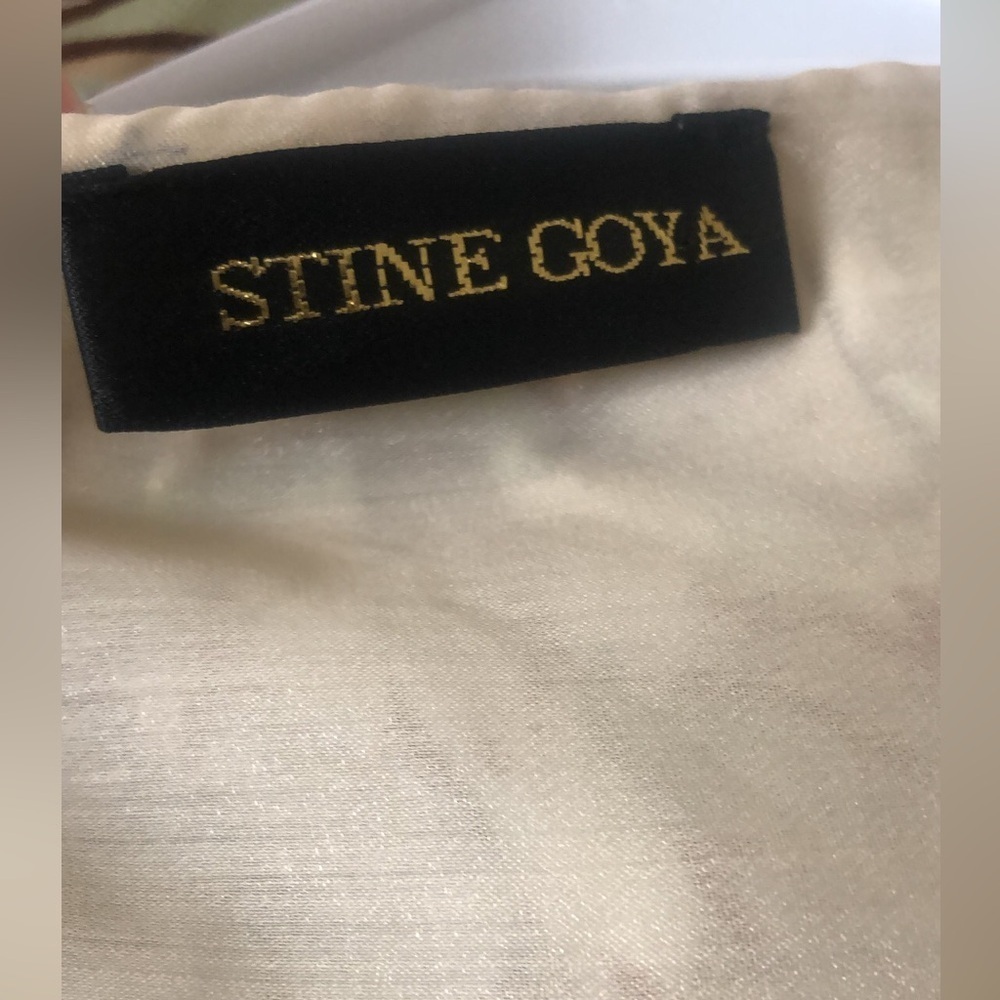 Stine Goya Claudia Graffiti Zebra Print Short Sleeve V-Neck Dress Organic Cotton - Picture 10 of 10